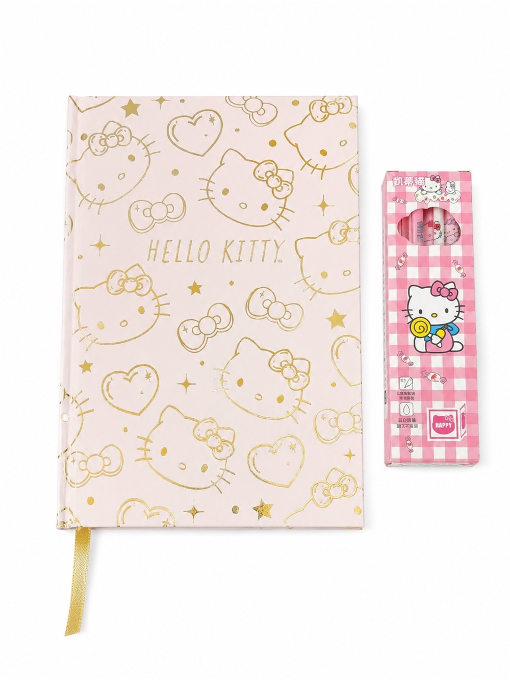 Sanrio Hello Kitty Notebook With 5 Gel Pens Kawaii Set